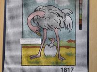 Bedrukt Stramien 48 struisvogel 13 x 18 cm OP=OP